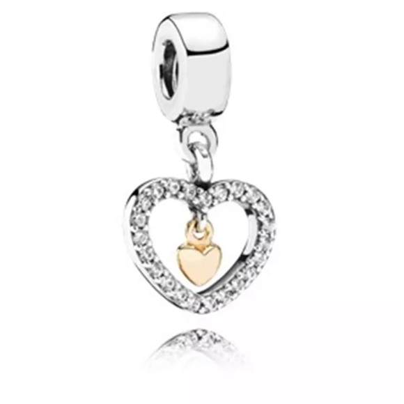 💛VERY BEAUTIFUL AND UNDERSTATED SILVER&GOLD CHARM FOR ANY PANDORA BRACELET💛 - Picture 3 of 3